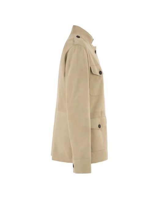 Antonelli Natural Suede Patch-Pocket Jacket