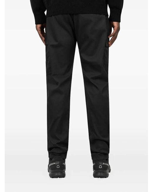 C P Company Black Cargo Patch-Pocket Trousers for men