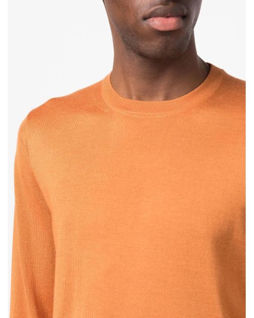 Fedeli Geribbelde Trui in het Orange voor heren