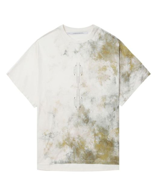 Julius T-shirt Met Tie-dye Print in het White voor heren