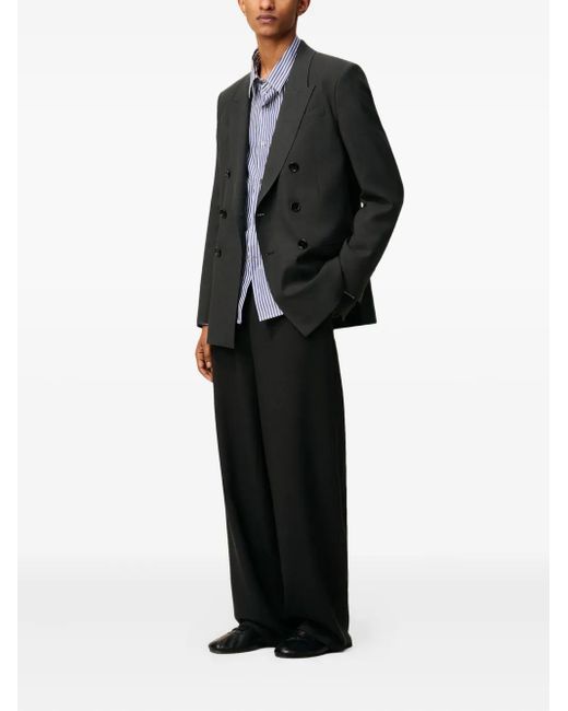 AMI Black Double-Breasted Wool Blazer for men