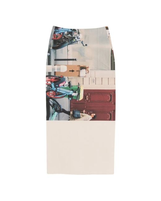 ISSEY MIYAKE グラフィックスカート Issey Miyake グラフィック スカート ホワイト | Lyst