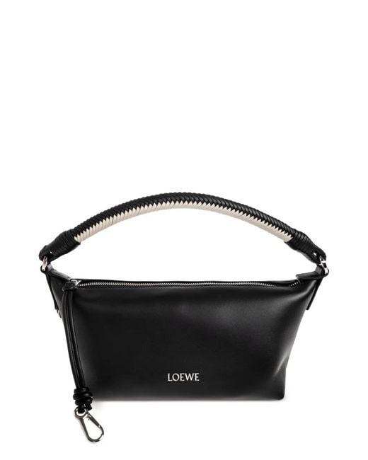 Loewe Black Mini Cala Braided-Handle Tote Bag
