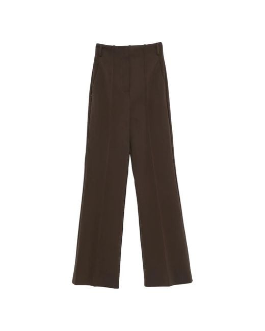 Sportmax Brown Volonta High-Waisted Wide-Leg Trousers