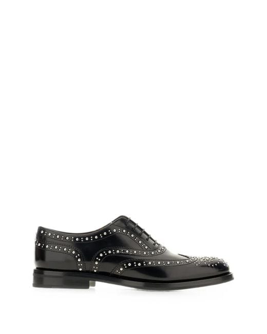 Church's Black Burwood Met Stud-Embellished Brogue Oxford Shoes