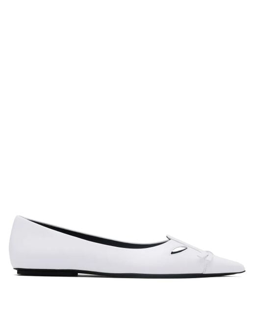 Marc Jacobs White 'The Kat' Ballerina Flats