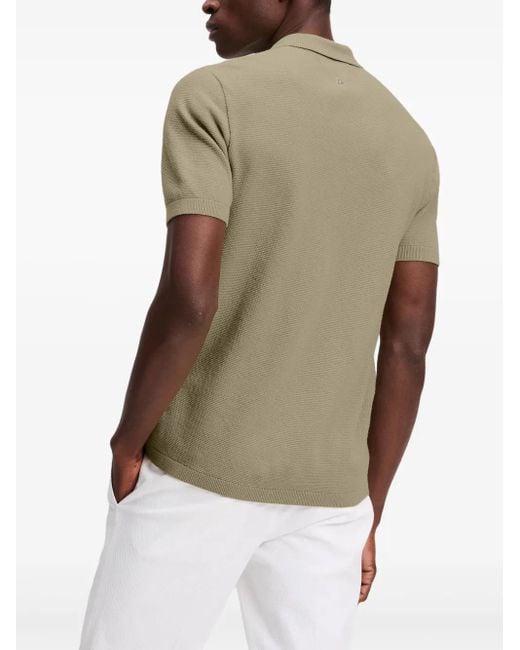Karl Lagerfeld Green Half-Zip Polo Shirt for men