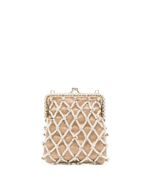 Rosantica White Crystal-Embellished Shoulder Bag