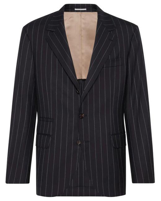 Brunello Cucinelli Blue Wool Blazer for men