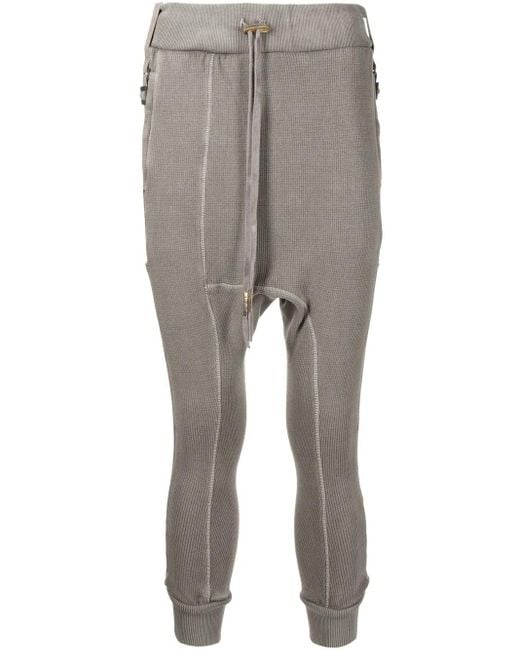 Boris Bidjan Saberi Gray Cropped Drop-Crotch Track Pants for men