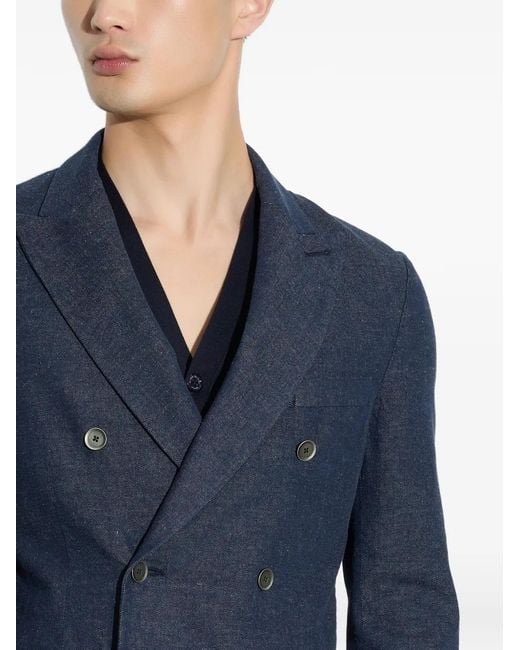 Paolo Pecora Blue Veste À Boutonnière Croisée for men
