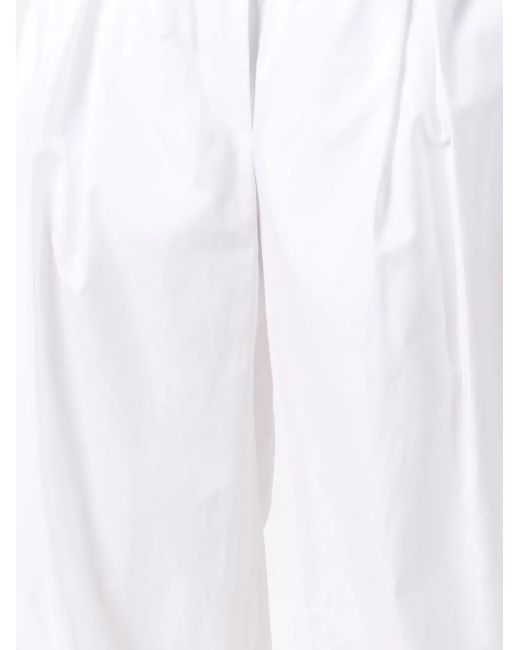Aspesi White Wide-Leg Flared Trousers