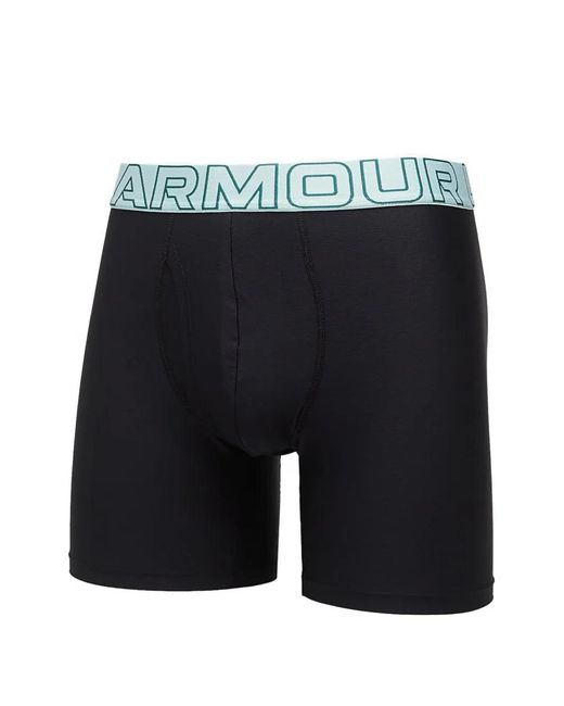 Under Armour Blue Mesh Logo Waistband Boxer Briefs (Set Of Three) for men
