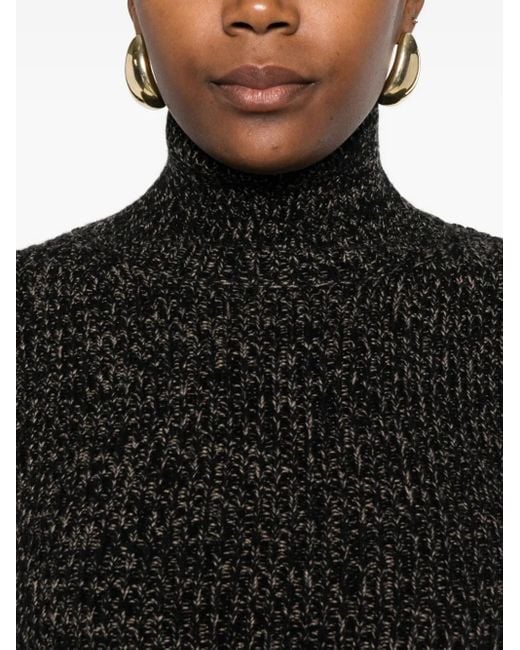 Max Mara Geribbelde Coltrui in het Black