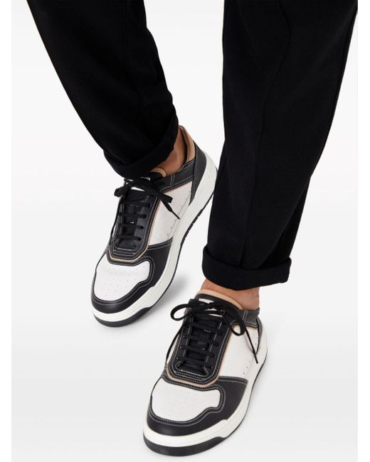 Zapatillas de canasta de piel de ternero Brunello Cucinelli de hombre de color White