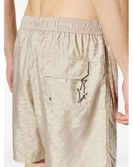 Paul & Shark White Short De Bain Imprimé À Lien De Resserrage for men