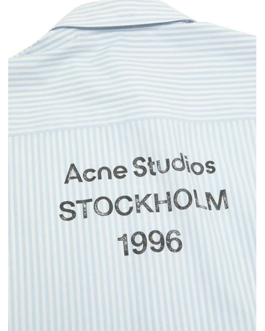 Acne White Striped-Pattern Pocket Shirt for men