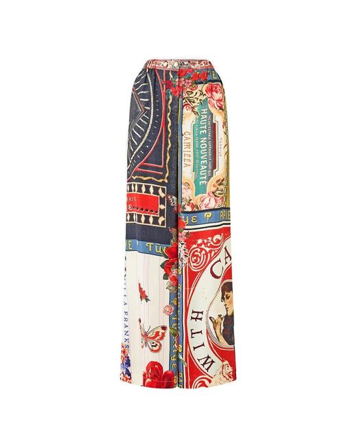 Camilla White Printed Palazzo Pants