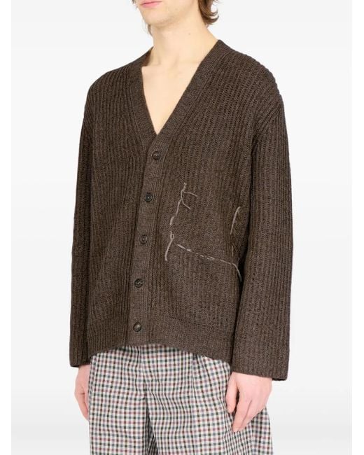 Maison Margiela Gerippter Cardigan in Brown für Herren