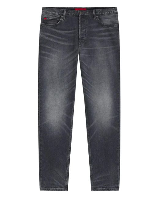 HUGO Blue Logo-Plaque Jeans for men