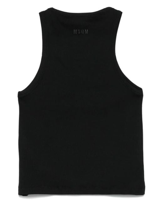 MSGM Black Sequin-Embellished Tank Top