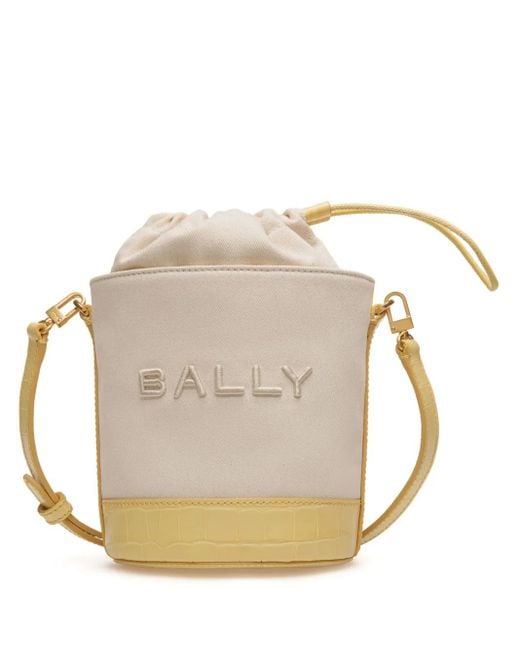 Bally Natural Embroidered Bucket Bag