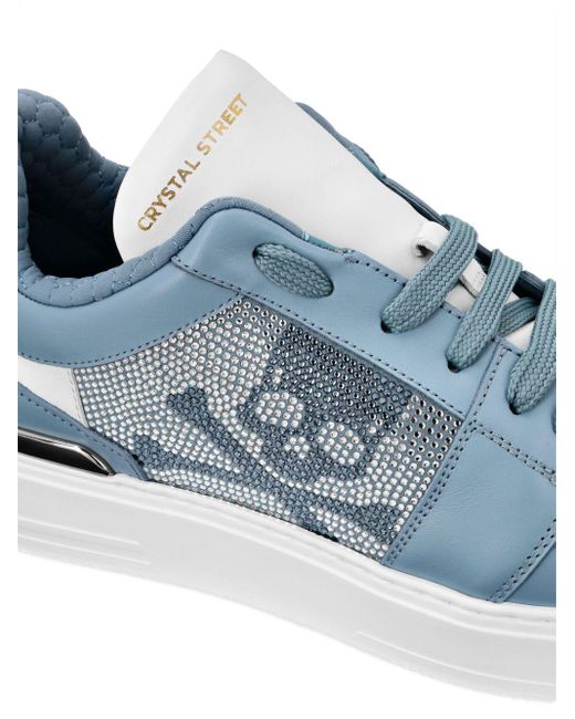 Philipp Plein Blue Skull & Bones Sneakers