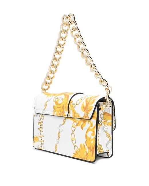 Versace Jeans Couture Metallic Chain Couture-Print Crossbody Bag