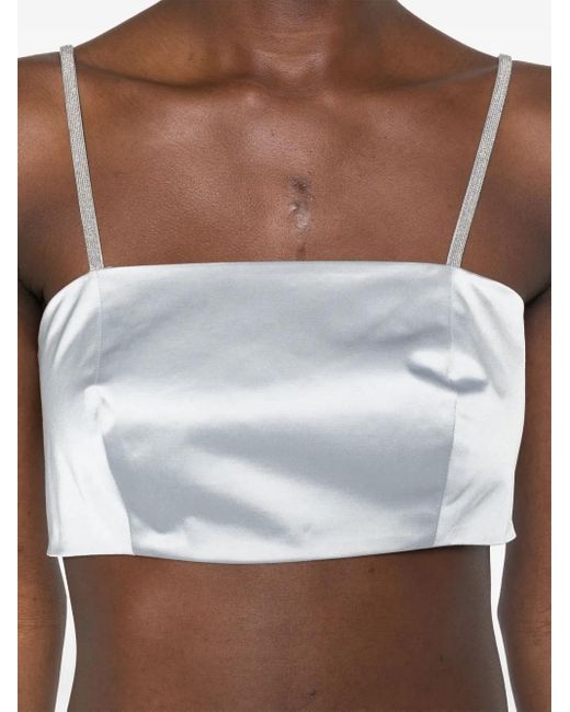 Peserico ビーズトリム トップ White