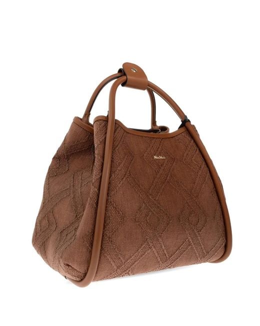 Max Mara Brown Marine Tote Bag