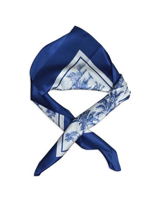 Mc2 Saint Barth Blue Kitana Print Square Scarf