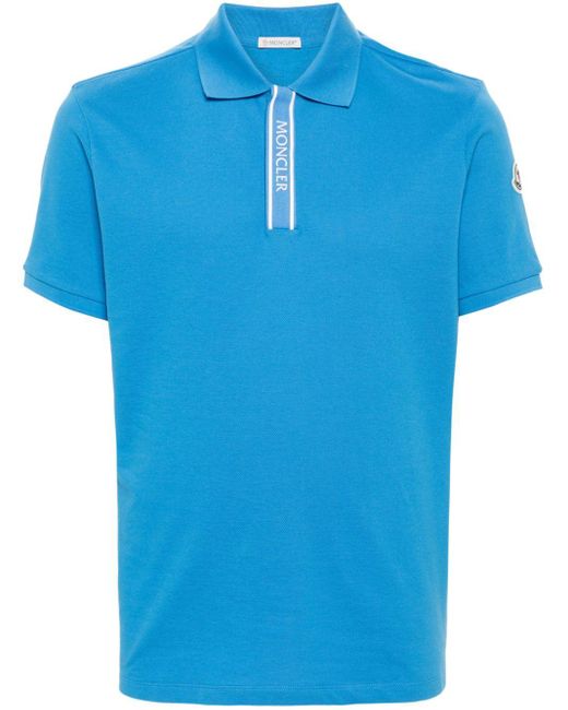 Moncler Piqué-weave Polo Shirt in het Blue voor heren