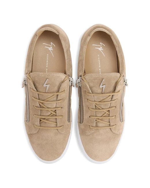 Giuseppe Zanotti Natural Frankie Metal Zippers Sneakers for men