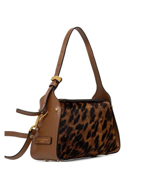 Gianni Chiarini Brown Leopard Print Shoulder Bag