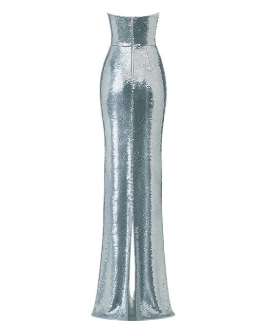 The New Arrivals Ilkyaz Ozel Blue Azzurra Sequin-Embellishment Maxi Dress
