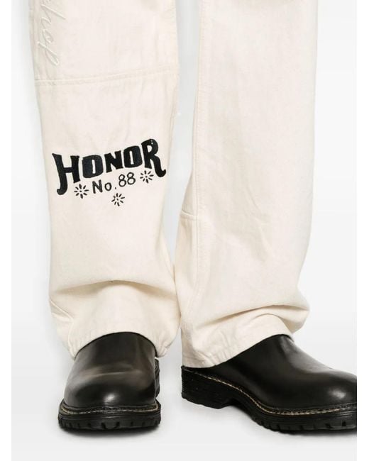 Honor The Gift White Logo-Print Trousers for men