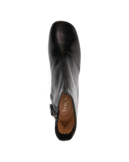 Forte_forte Black "My Alma" Stivaletto Chic Tacco Nappa