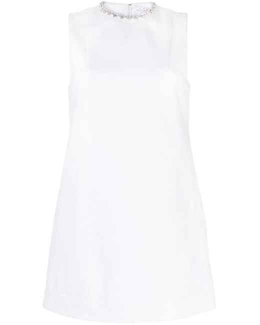 Area White Crystal-embellished Heart Mini Dress
