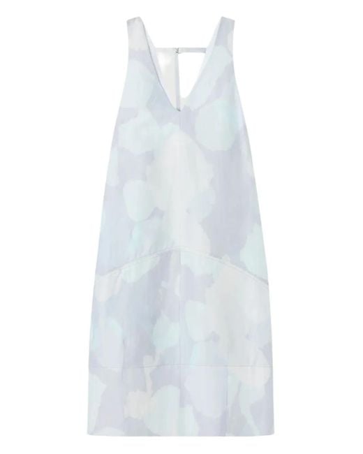 Lee Mathews Avery V-neck Midi Dress White