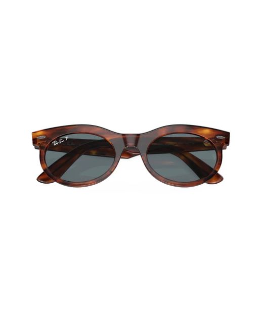 Ray-Ban Gray Wayfarer Oval Oval-Frame Sunglasses