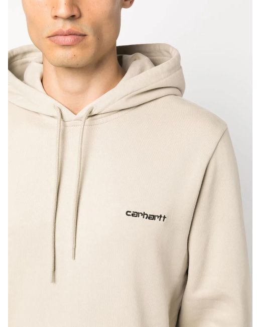 Sudadera con capucha y logo bordado Carhartt de hombre de color Natural