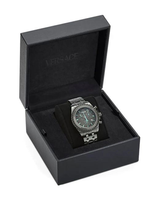 Versace Gray Grecca Chrono 43Mm for men