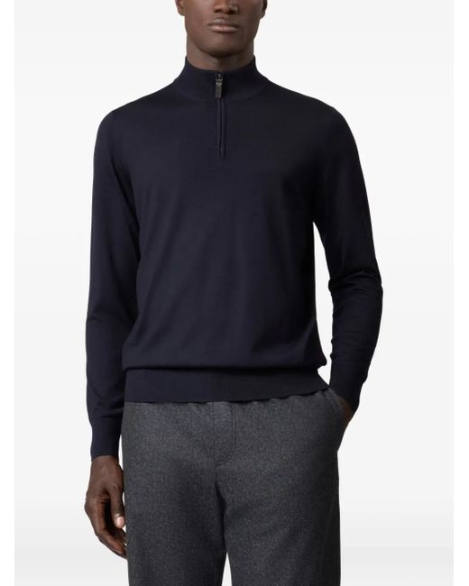 Tod's Blue Half-Zip Sweater for men