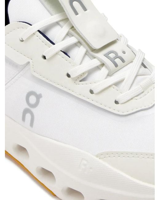 On Shoes White Lace-Up Panelled Sneakers