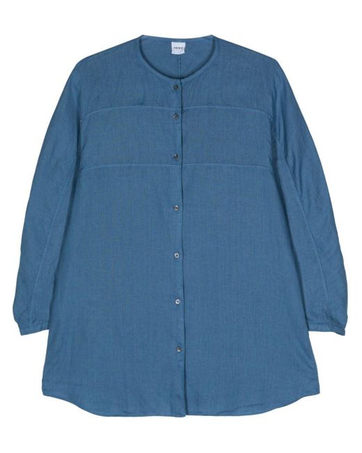 Aspesi Blue Slub-texture Linen Shirt