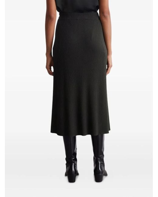 Marc O' Polo Black Ribbed Midi Skirt