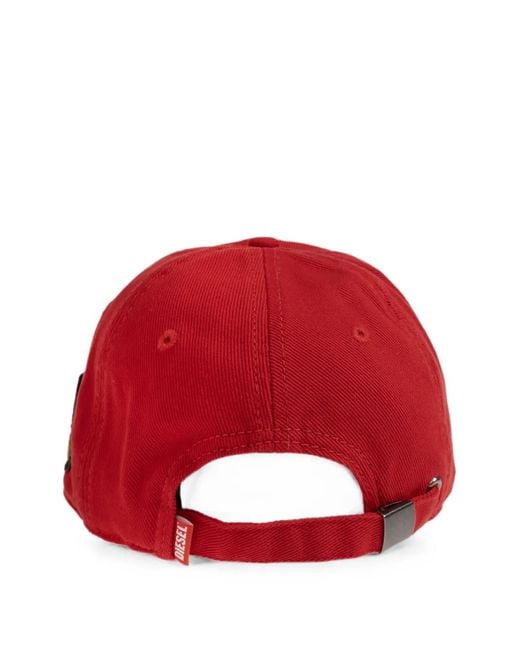 DIESEL Red C-Scud Patch-Detail Cap for men