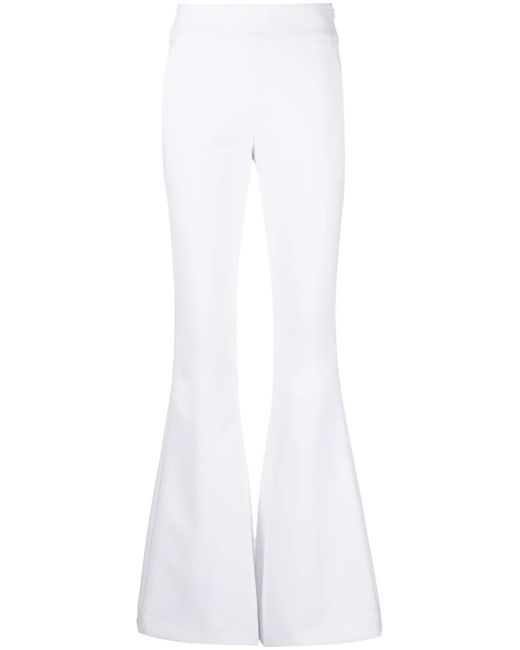 Genny White Zipped Flared Trousers