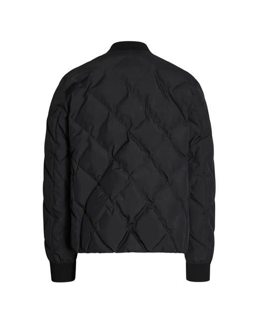 Alpha Tauri Black Quilted Bomber Jacket for men