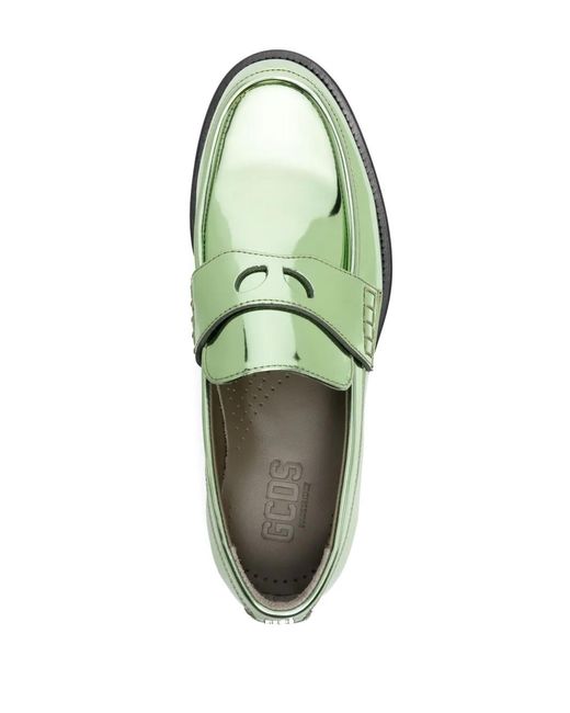 Gcds Green Wirdo Patent-Leather Loafers